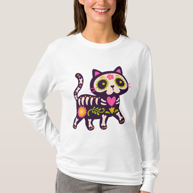 Dreamy Moonlight Cats T-shirt – Cute Night Cat Pat (Framsida)