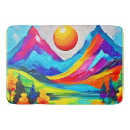 Dreamy Mountain Majesty Painting Badrumsmatta