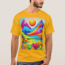 Dreamy Mountain Majesty Painting T Shirt