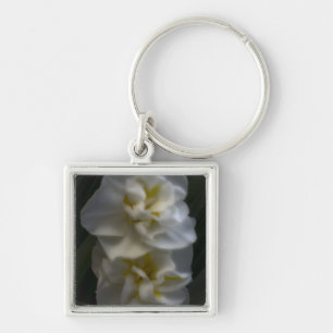 Dreamy Narcissus Daffodils Fyrkantig Silverfärgad Nyckelring