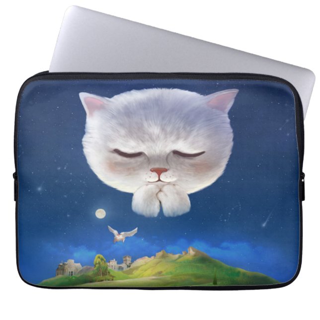 Dreamy Night Himlar med Cat Laptop Fodral (Framsidan)
