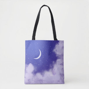 Dreamy Night Himlar med Crescent Måne Tygkasse