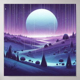Dreamy Night Ligcape - Moonlit Backe och Fallin Poster