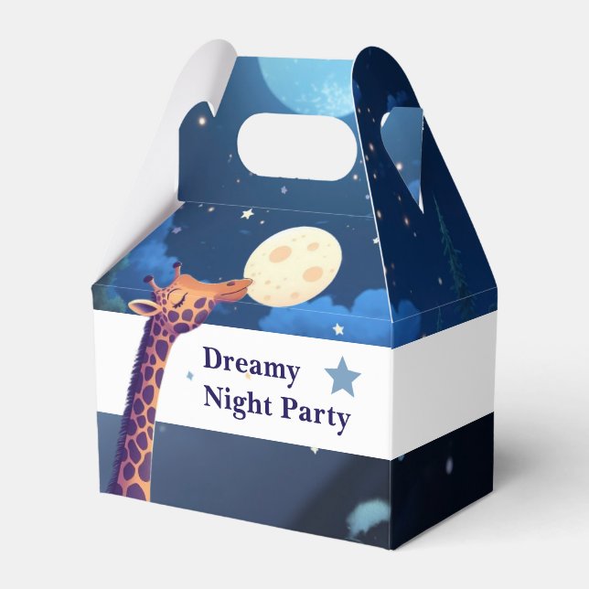 Dreamy Night Party Giraffe Kids Favor Box Presentaskar (Framsidan Sidan)