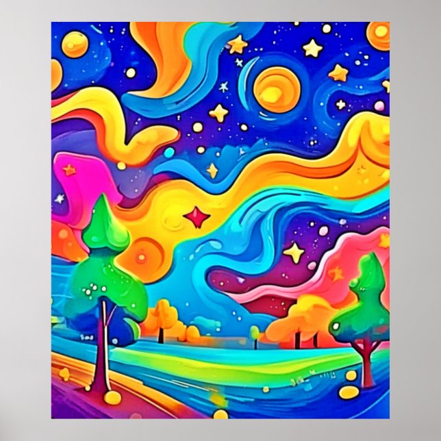 Dreamy Night: Starry Ligcape Poster (Framsidan)