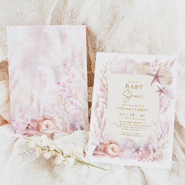 Dreamy Ocean Baby Shower under Sea Sjöjungfru Inbjudningar