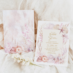 Dreamy Ocean Baby Shower under Sea Sjöjungfru Inbjudningar