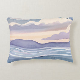 Dreamy Ocean Waves | Watercolor Prydnadskudde