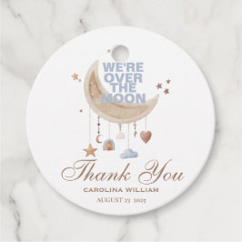 Dreamy Över Måne blå babydusch Gåvor Etiketter