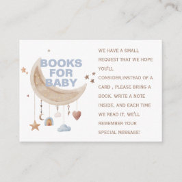 Dreamy Över Måne blå babyduschen bok Tilläggskort