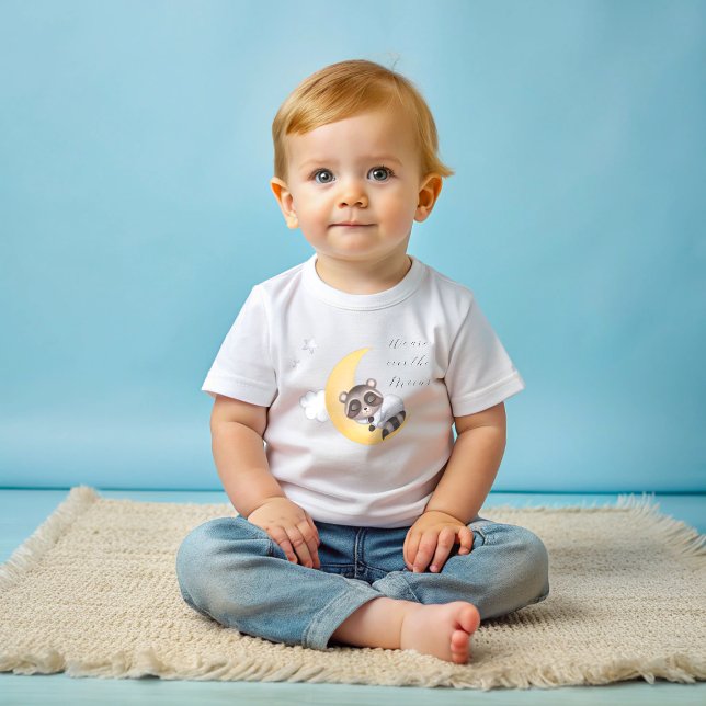 Dreamy over Måne Raccoon Baby Shower T Shirt (Boy Baby Shower Baby T-Shirt)