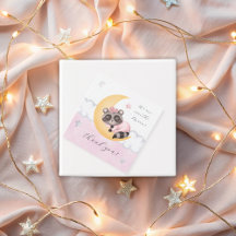 Dreamy over Måne Raccoon Baby Shower Tack