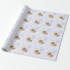 Dreamy over Måne Raccoon Boy Shower Presentpapper