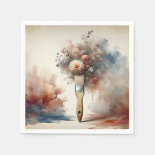 Dreamy Paintbrush Flower Bunch Pappersservett