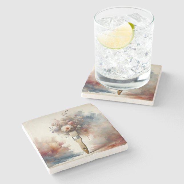 Dreamy Paintbrush Flower Bunch Stenunderlägg (Sidan)