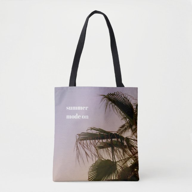 Dreamy Palm Tree Pastel Sunset Aesthetic Tygkasse (Framsida)