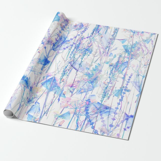 Dreamy Pastel-Blommigt Presentpapper (Utrullad)