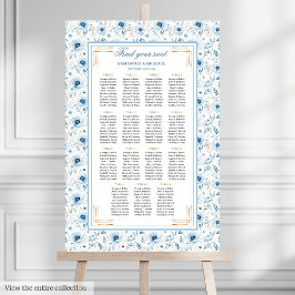 Dreamy Pastel Blue Guld Watercolor Sittschema Poster