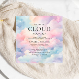 Dreamy Pastel Cloud Nine Baby Shower Inbjudningar