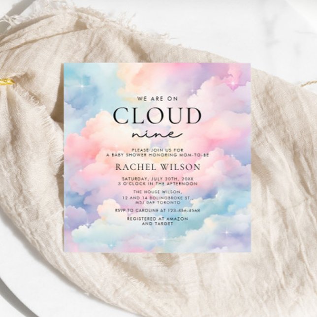 Dreamy Pastel Cloud Nine Baby Shower Inbjudningar (Skapare uppladdad)