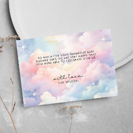 Dreamy Pastel Cloud Nine Baby Shower Tack Kort