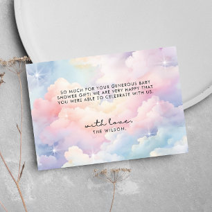 Dreamy Pastel Cloud Nine Baby Shower Tack Kort