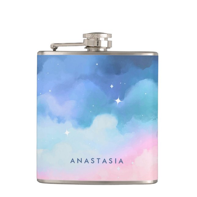 Dreamy Pastel Clouds Personlig Hip-kolv Fickplunta (Framsidan)