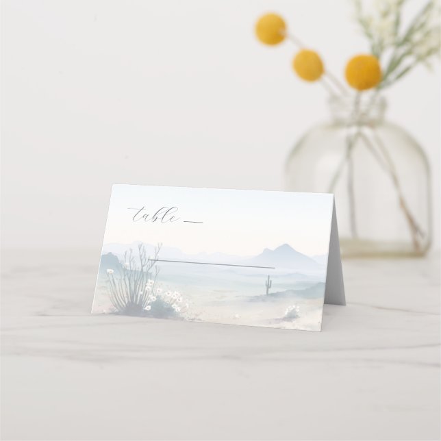 Dreamy Pastel Desert Landscape Placeringskort (Framsida)