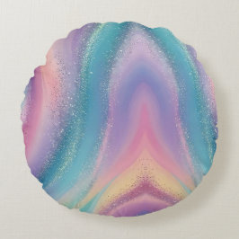 Dreamy Pastel Galaxy Abstrakt Art Design Rund Kudde