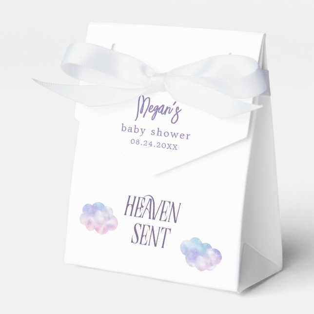 Dreamy Pastel Heaven Sent Girl Baby Shower Presentaskar (Framsidan Sidan)