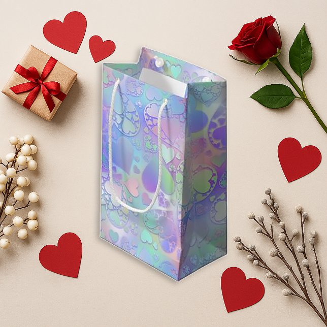 Dreamy Pastel Holographic Heart Pattern Design (Skapare uppladdad)