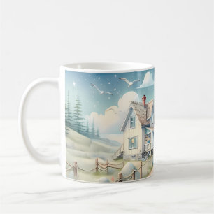 Dreamy Pastel Lighthouse vid Sea Kaffemugg