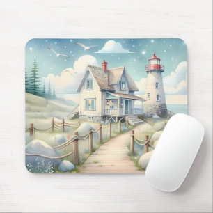 Dreamy Pastel Lighthouse vid Sea Musmatta