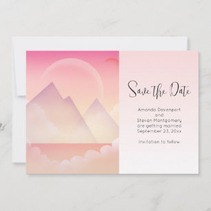 Dreamy Pastel Mountain Ligcape Bröllop Spara Datumet