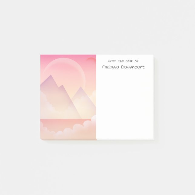 Dreamy Pastel Mountain liggande Post-it Block (Framsida)