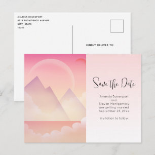 Dreamy Pastel Mountain liggande Spara datumet Inbjudan Vykort