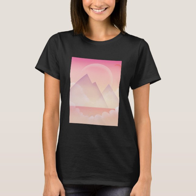 Dreamy Pastel Mountain liggande T Shirt (Framsida)