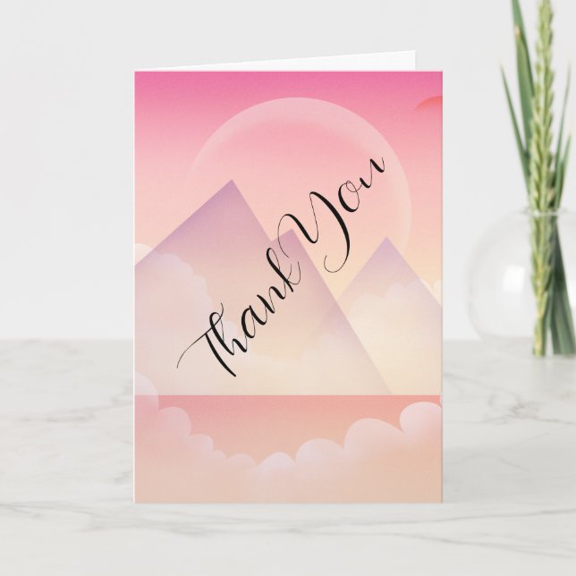Dreamy Pastel Mountain liggande Tack Kort (Framsida)