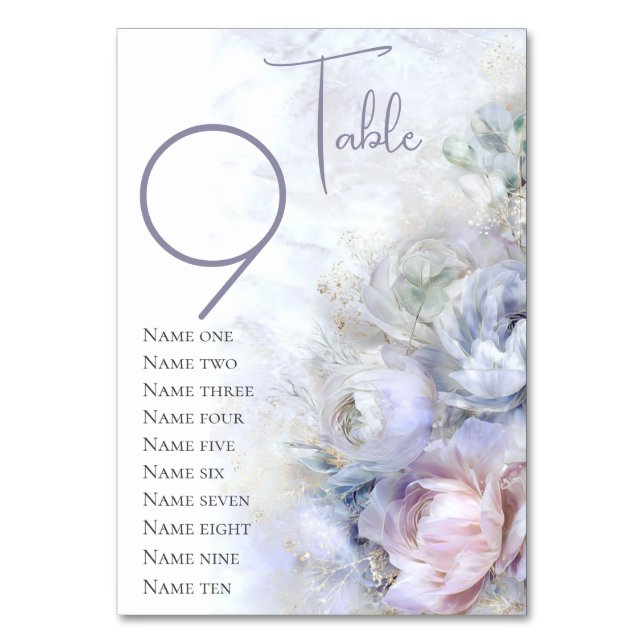 Dreamy Pastel Peonies Floral   Bordsnummer (Framsidan)