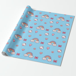 Dreamy Pastel Rainbow Blue Presentpapper