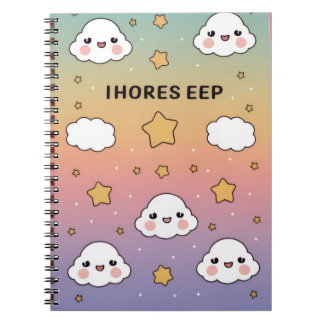“Dreamy pastel, soft clouds, stars, notebook cover Anteckningsbok