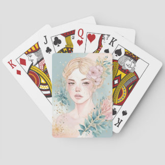 Dreamy Pastel Wall Art Woman Casinokort