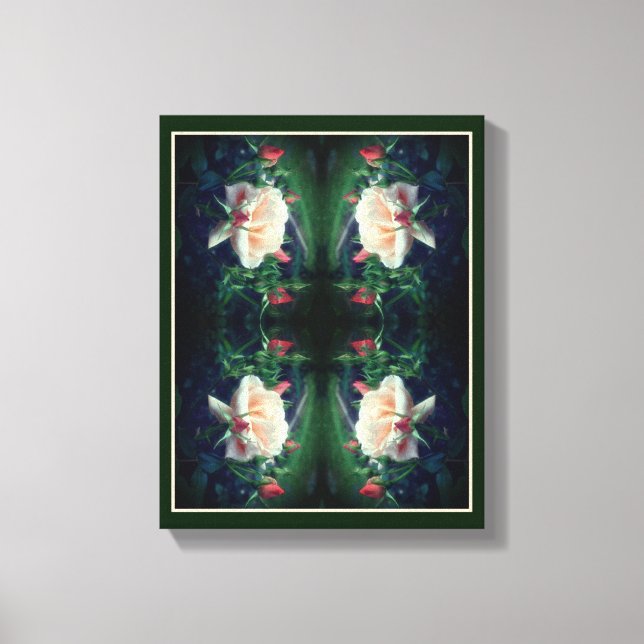 Dreamy Peach Ro and Buds Abstrakt Canvastryck (Framsida)