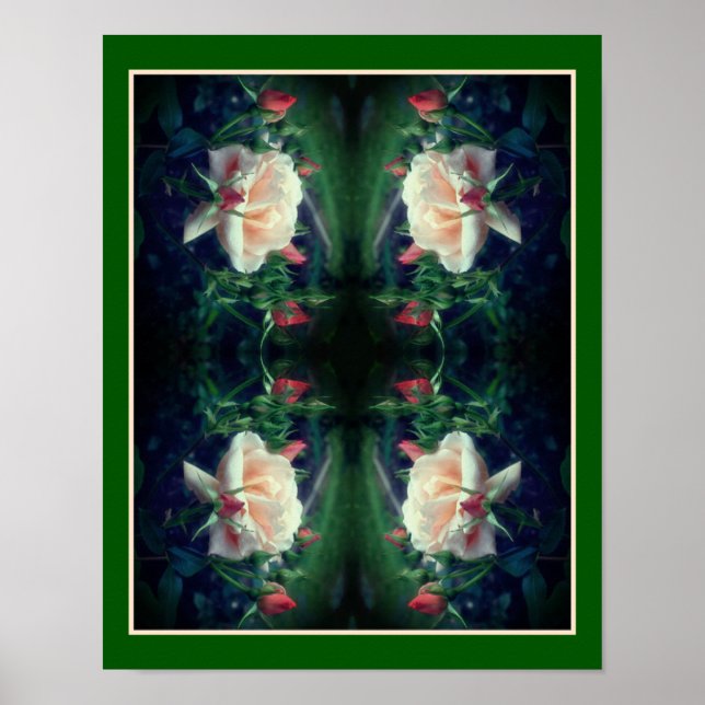 Dreamy Peach Ro and Buds Abstrakt Poster (Framsidan)