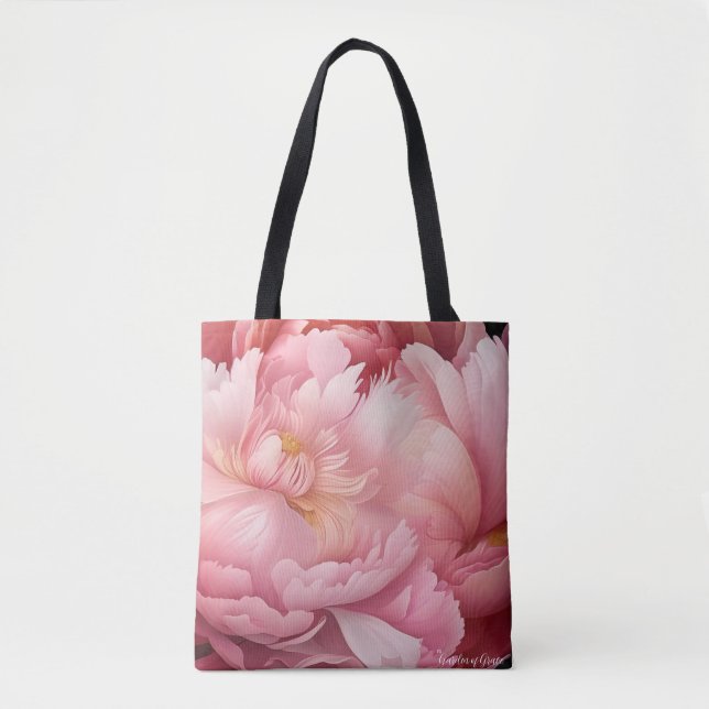 Dreamy Peony Tote Tygkasse (Framsida)