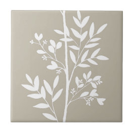 Dreamy Petals på Grenar L-vita blommor Kakelplatta