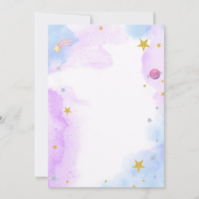 Dreamy Pink Unicorn Birthday Invitation Inbjudningar (Baksida)