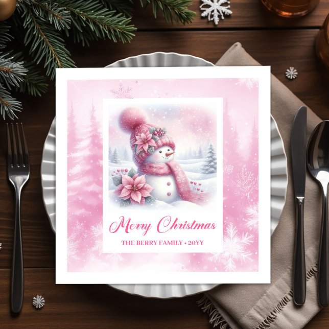 Dreamy Pinkmas Christmas Napkins Winter Forest Kid Pappersservett (Dreamy Pinkmas Christmas Napkins Winter Forest Kids Decor)