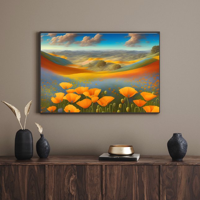 Dreamy Poppies Digital Art Poster (Skapare uppladdad)