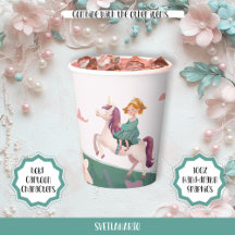 Dreamy Princess Riding Unicorn Papprare Kopp